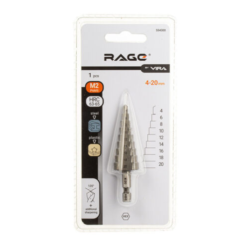 Сверло по металлу ступенчатое Rage by Vira 4-20 мм (554300)