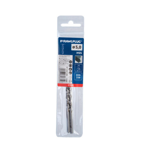 Сверло по металлу спиральное Rawlplug 5х86 мм (2 шт.) (RT-HSSP-050)