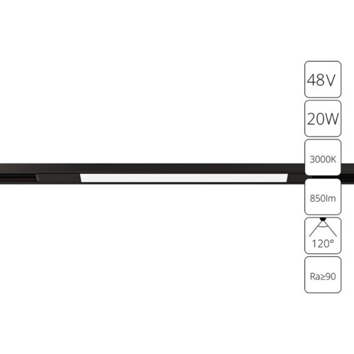 Светодиодный трековый светильник магнитный Arte Lamp Optima 3000К 20 Вт черный (A7284PL-1BK)