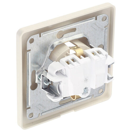 Розетка Systeme Electric Glossa встраиваемая бежевая со шторками с крышкой (GSL000248)