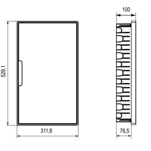 Щит распределительный встраиваемый DKC Frame ЩРВ-П пластиковый IP40 529,1х311,6х100 мм 36 модулей непрозрачная дверь