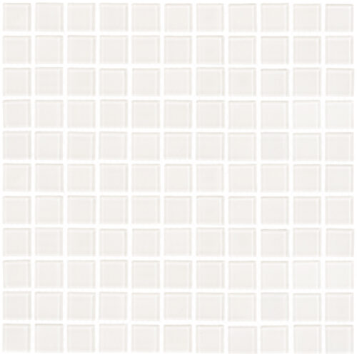 Мозаика Mir Mosaic Natural Color palette белая стеклянная 300х300х4 мм глянцевая
