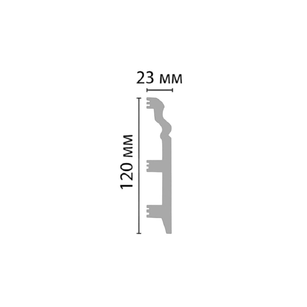 Плинтус экополимер Stenopol 120x23x2000 мм белый (C7233) — изображение 4